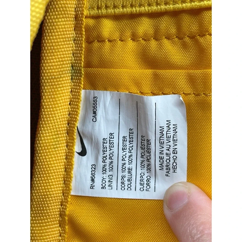 Rare VTG‎ Nike Y2K Soccer Backpack #13 Yellow Black School Sports Bag Unisex